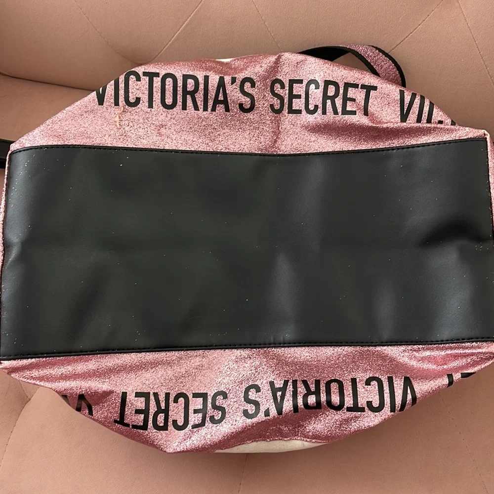 Victoria's Secret Pink & Cream Canvas Tote Bag - Picture 14 of 15